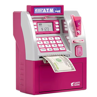 Mini banque électronique ATM Tirelire avec écran LCD, jouet pour enfants, avec reconnaissance des pièces de monnaie et fonctionnalité de carte de débit