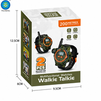 Reloj Walkie Talkie para Niños con Brújula, Luz, Cronómetro, Fecha, Recargable por USB, Juego de Aventura Espía al Aire Libre para Niños