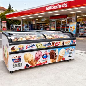 <span class=keywords><strong>Congélateur</strong></span> horizontal <span class=keywords><strong>combiné</strong></span> moderne pour îlot de supermarché européen, vitrine de congélation pour îlot - Product Image 2