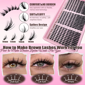300PCS Little Devil Style <b>Lash</b> <b>Extensions</b> 10-16mm Including <b>Glue</b> Tweezers Cotton Swabs Manga <b>Lashes</b> Natural Voluminous - Product Image 5