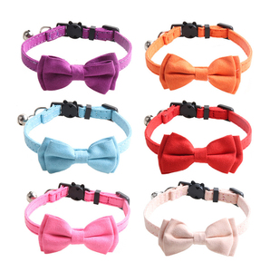 Collar para Gato Personalizado al por Mayor, Collar de Lujo para Cachorro Pequeño con Hebilla de Seguridad, Collar para Gato con Lazo y Campana - Product Image 1