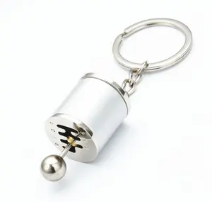 3D Metal Key Chain Six Speed Manual Shift Gear Stick Style Keychain