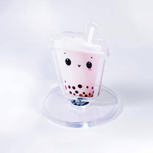 Hanxin Cute Milk Tea Cup Theme Efecto <span class=keywords><strong>de</strong></span> corte láser en capas Pantalla <span class=keywords><strong>DE</strong></span> ARTE Personalización Puede girar Soporte <span class=keywords><strong>de</strong></span> animación acrílica - Product Image 6