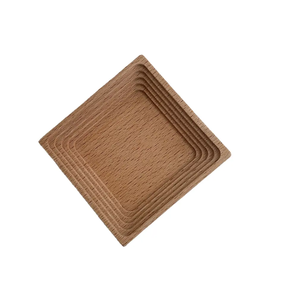Korean style geometric Japanese style tray art decorative furnishings photography props solid wood tray