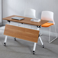 Ensemble de tables de conférence modulaires en métal, bureau mobile, mobilier de bureau pliable et combinable pour les établissements d'enseignement