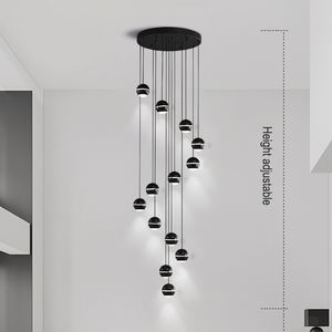 Lustre moderne en cuivre noir, <span class=keywords><strong>boule</strong></span> ronde, <span class=keywords><strong>suspension</strong></span> pour salon, LED pour lampe suspendue haute, salle à manger - Product Image 5