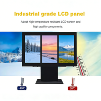 Pantalla LCD Triple para Exteriores de 3x55 Pulgadas, Impermeable IP65, Gráficos Animados Digitales para Menús de Restaurantes de Comida Rápida Drive-Thru