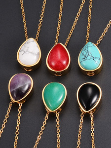 Collier de cendres de crémation en acier inoxydable minimaliste Collier d'urne de crémation en pierre naturelle pour animaux de compagnie - Product Image 3
