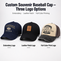 Gorra de Béisbol Ajustable de Tela con Bordado de Logotipo Personalizado, Souvenir Turístico de Dinamarca