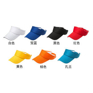 Visera Unisex de Verano, Sombrero para el Sol con Ala Ancha, Plano y Transpirable, 100% Poliéster, para las Cuatro Estaciones, en Blanco, Azul, Negro, Rojo, Amarillo y Naranja - Product Image 3