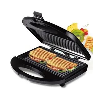 Meravigliosa vendita calda nera per uso domestico piastra di rivestimento antiaderente multifunzione colazione waffle doppio panino tostapane grill maker