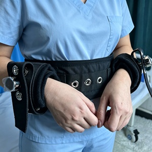 Ensemble de contention médicale – Menottes de poignet non amovibles avec ceinture de maintien – Menottes de bondage BDSM – Fixateur d'extrémités pour patient en milieu hospitalier - Product Image 3