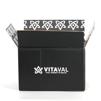 Caja de Cartón Corrugado Impresa por Ambos Lados con Logotipo Personalizado, Caja de Cartón Negra para Embalaje de Comercio Electrónico
