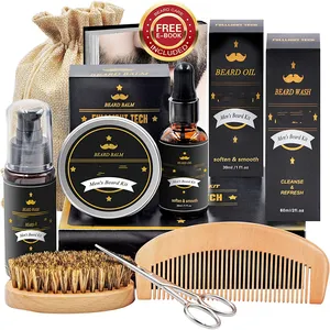 Bulk Private Label Custom Best 100% Pure Organic Beard Growth Kit Mens Grooming Set Beard Growth Oil-585151