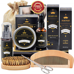 Bulk Private Label Custom Best 100% Pure & Organic Kit per la crescita della barba Mens Grooming Set olio per la crescita della barba-585151 - Product Image 1