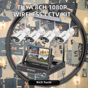 8MP kablosuz CCTV güvenlik kamera sistemi ses ve dahili Siren Pan-Tilt fonksiyonu IP ağı ile <span class=keywords><strong>8</strong></span> kanallı PTZ Wifi kiti - Product Image 4