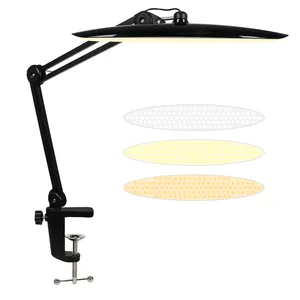1600 Lumens LED <b>Desk</b> Lamp with Clamp 20 Inches 24W Bright <b>Desk</b> Light Adjustable Arm Dimmable Lamp for Home Office <b>Nail</b> Light - Product Image 1