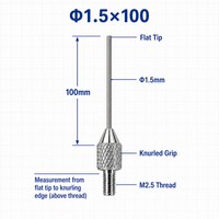 Sonde à pointe plate en carbure de tungstène SD1.5X100mm avec filetage M2.5, stylet de mesure de précision pour indicateur à cadran, pièce de rechange pour micromètre