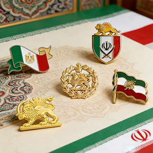 Alfileres, insignias y broches con el emblema nacional, la bandera y el mapa de Irán, broches con el escudo de Teherán iraní, recuerdo persa. Venta al por mayor. Personalizado. Fábrica antigua y confiable. - Product Image 4