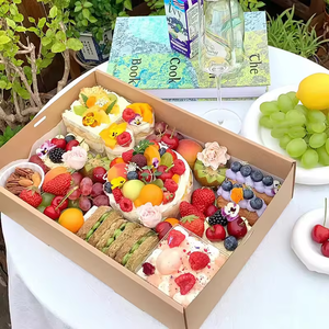 SGP SIN IMPUESTOS, caja contenedora de alimentos desechable de alta calidad, fiambrera de papel kraft ecológica, caja de plato de acristalamiento de pastelería con tapa - Product Image 6