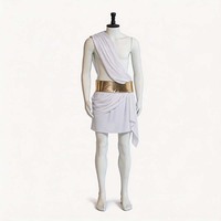 Costume de guerrier Zeus pour homme adulte, tenue de cosplay grecque, ensemble en polyester de style grec et romain pour Halloween et événements festifs