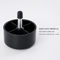 Pieds de meubles en plastique noir à bas prix, pieds en plastique ABS économiques, support abordable pour les fabricants de meubles