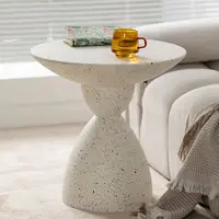 Cahaya Mewah INS Bulat Marmer Nordic Batu Meja Kopi Ruang Tamu Sofa Meja Sisi Sudut Batu Putih Meja Kafe