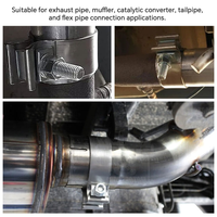 Colliers de serrage robustes pour échappement automobile, 3 pouces, en forme de O, accessoires pour embout d'échappement, colliers de serrage solides