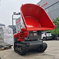 Dumper chenillé diesel CE EPA 1500 kg avec benne basculante hydraulique et chenilles en caoutchouc pour le transport sur chantier de construction