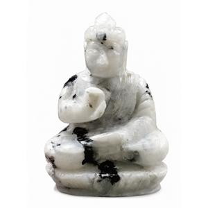 Buda de Piedra Lunar - talla artesanal del Sereno y Meditante Señor Buda - cristal/reiki/curación - 4 pulgadas y 295 - Product Image 2