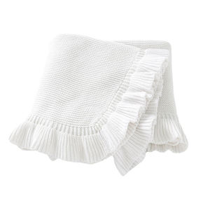 Manta <span class=keywords><strong>de</strong></span> Bebé Tejida con Borde Ondulado, 100% Algodón, Ecológica, <span class=keywords><strong>para</strong></span> Todas las Temporadas - Product Image 5