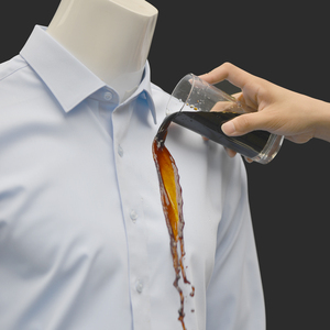 Người Đàn Ông Trắng Ăn Mặc Áo Sơ Mi Rắn Dài Tay Áo Nhăn Miễn Phí Nút Xuống Áo Sơ Mi Vết Lá Chắn Không Thấm Nước Chống Bụi Bẩn Váy Áo Sơ Mi - Product Image 2