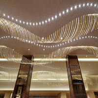 Décoration de couloir d'hôtel BGST, lustre en verre soufflé à la main de luxe, luminaire suspendu moderne long pour plafond haut