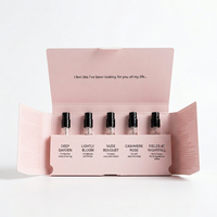 Boîte en papier pliable personnalisée pour 5 flacons, coffret découverte de parfums, emballage de kit d'échantillons de parfums de luxe