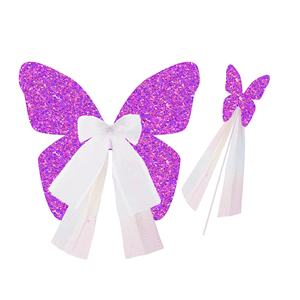 Fairy Wings Butterfly Wings for Girls Kids Angel Wings <b>Costumes</b> for <b>Cosplay</b> Party Fairy Wand Set - Product Image 2