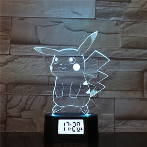 Base d'horloge tactile brillante <span class=keywords><strong>7</strong></span> couleurs Offre Spéciale, alarme disponible à distance, lampe de nuit 3d - Product Image 6