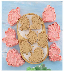 Juego de 6 Cortadores de <span class=keywords><strong>Galletas</strong></span> con Forma de Unicornio, Moldes de Plástico 3D para <span class=keywords><strong>Galletas</strong></span>, Sellos para <span class=keywords><strong>Galletas</strong></span>, Herramientas para Hornear y Repostería - Product Image 5