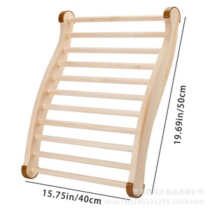 Respaldo de Sauna de Madera con Forma de Ola en S, Material Natural, Diseño Minimalista para Cuarto de Sudoración - Product Image 4