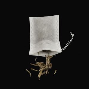 Sachets de thé vides jetables non blanchis en tissu non tissé de qualité alimentaire avec cordon de serrage pour thé en vrac - Product Image 2