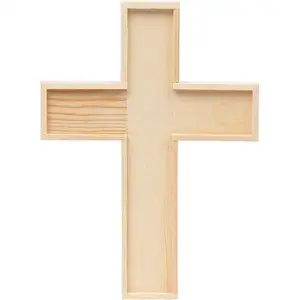 8,9x6,5 In unvollendeten Holzkreuz ausschnitten für Kirche, Sonntags schul handwerk, DIY Home Wall Decor