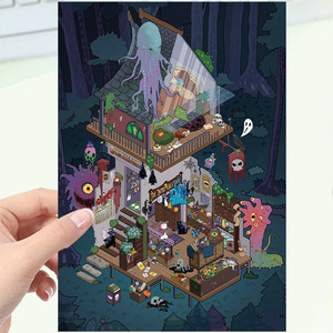 Redbook DIY escena manuales dibujos animados paisaje pegatinas múltiples mundos en miniatura 3D pequeño PVC Anime estilo casas alivio del estrés - Product Image 1