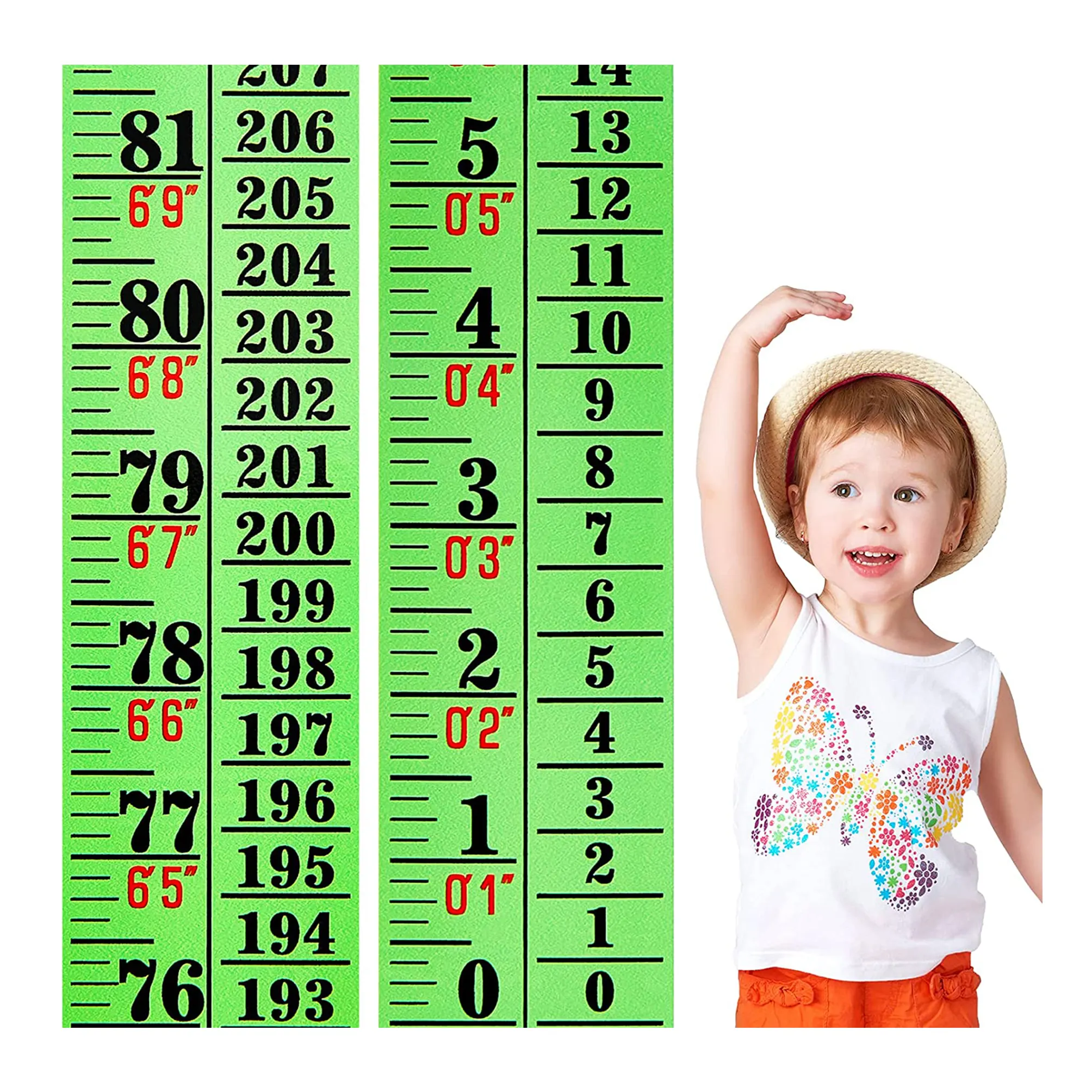 Custom Logo Groei Grafiek Baby Hoogte Indicator Tape Heerser Hoogte Lijm Heerser Voor Meten Kids Jongens Meisjes