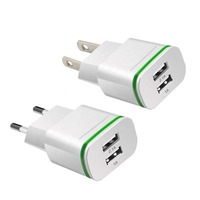 Cargadores para celular adaptor charger perjalanan us eu plug 2 port usb telepon pengisi daya dinding 10w 5v 2a adaptor pengisi daya beradaptasi