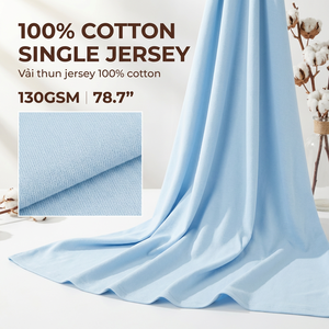 Tela de Punto Jersey Sencillo 100% Algodón 130GSM con Certificación OEKO-TEX - Transpirable y Ligera <span class=keywords><strong>para</strong></span> Mantas Envolventes y <span class=keywords><strong>Camisetas</strong></span> de Bebé - Product Image 2