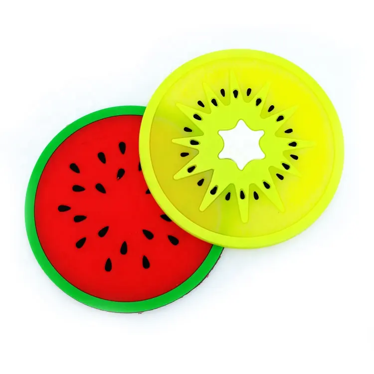 Individuelles Frucht-Design Tischmatte Silikon-Gummi-Untersetzer Werbung Gummi-Untersetzer Frucht-Design weiche PVC-Gummibäckmatte