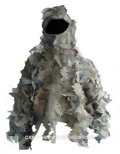 Alta calidad 3D Maple Forest Leaf camuflaje Ghillie Suit para exteriores