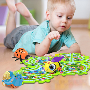 En gros, Voiture de circuit d'insectes à assembler, Puzzles de cartes DIY, Jouet de construction de scènes pour enfants, Voiture de jeu pour interaction parent-enfant - Product Image 5