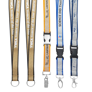 Factory Direct <b>Polyester</b> Nylon <b>Lanyard</b> Gold Silver Glitter Design Custom Logo Gravure Embossing Printing Hook Wholesaled - Product Image 2