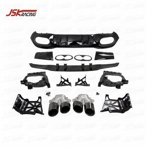 Diffuseur arrière en PP avec sorties d'échappement pour Mercedes Benz Classe A W177 A180 A200 <span class=keywords><strong>A35</strong></span> 2019-2021, mise à niveau au style <span class=keywords><strong>A45</strong></span> AMG - Product Image 1