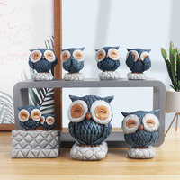 Statues de style nordique, pas de mouvement, à l'écoute, parlant, hibou, Figurine de salon, armoire à vin, décoration de bureau, Article d'ameublement